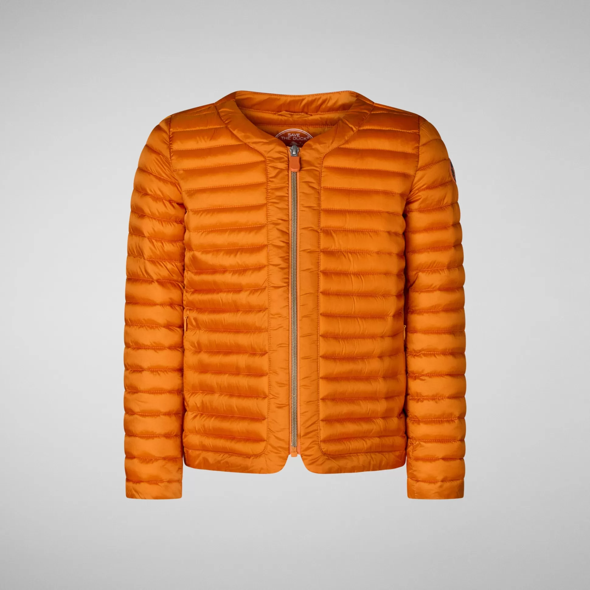 Save The Duck Girls' Vela Puffer Jacket In Amber Orange-Kids Animal Free Puffers