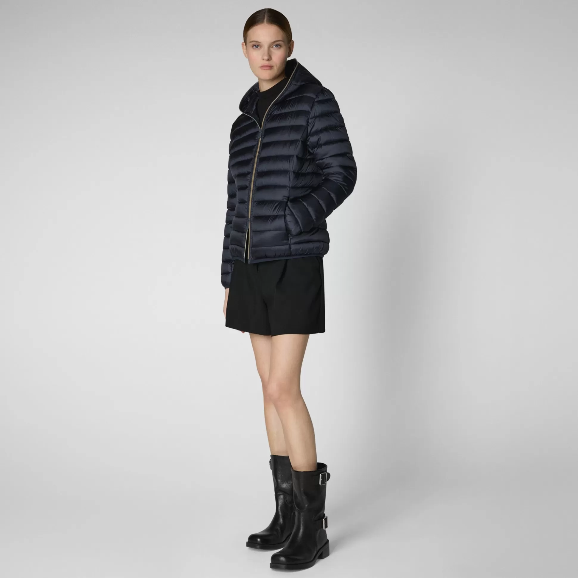 Save The Duck Women's Alexis Hooded Puffer Jacket In -Women Animal Free Puffers