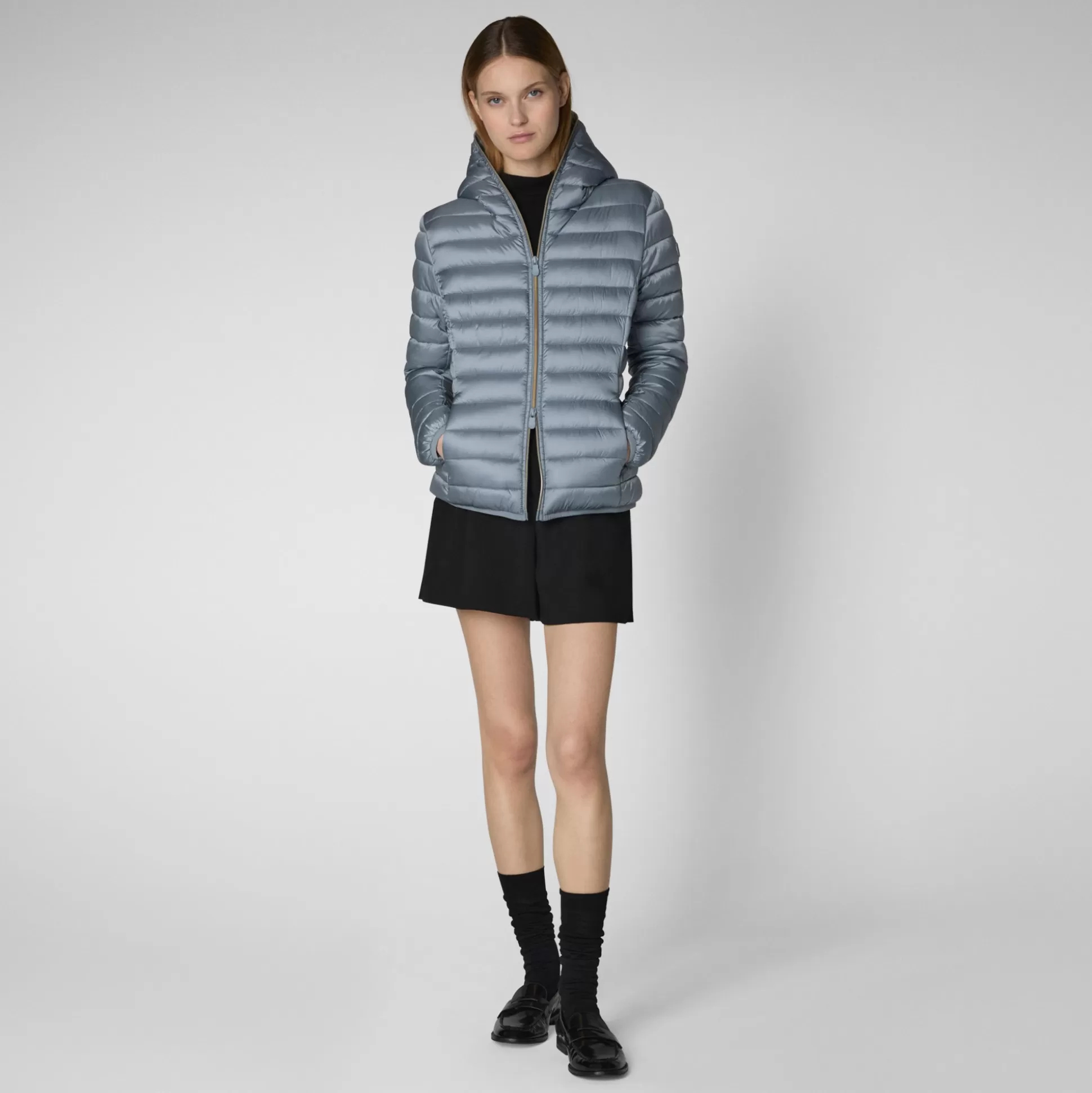 Save The Duck Women's Alexis Hooded Puffer Jacket In -Women Animal Free Puffers