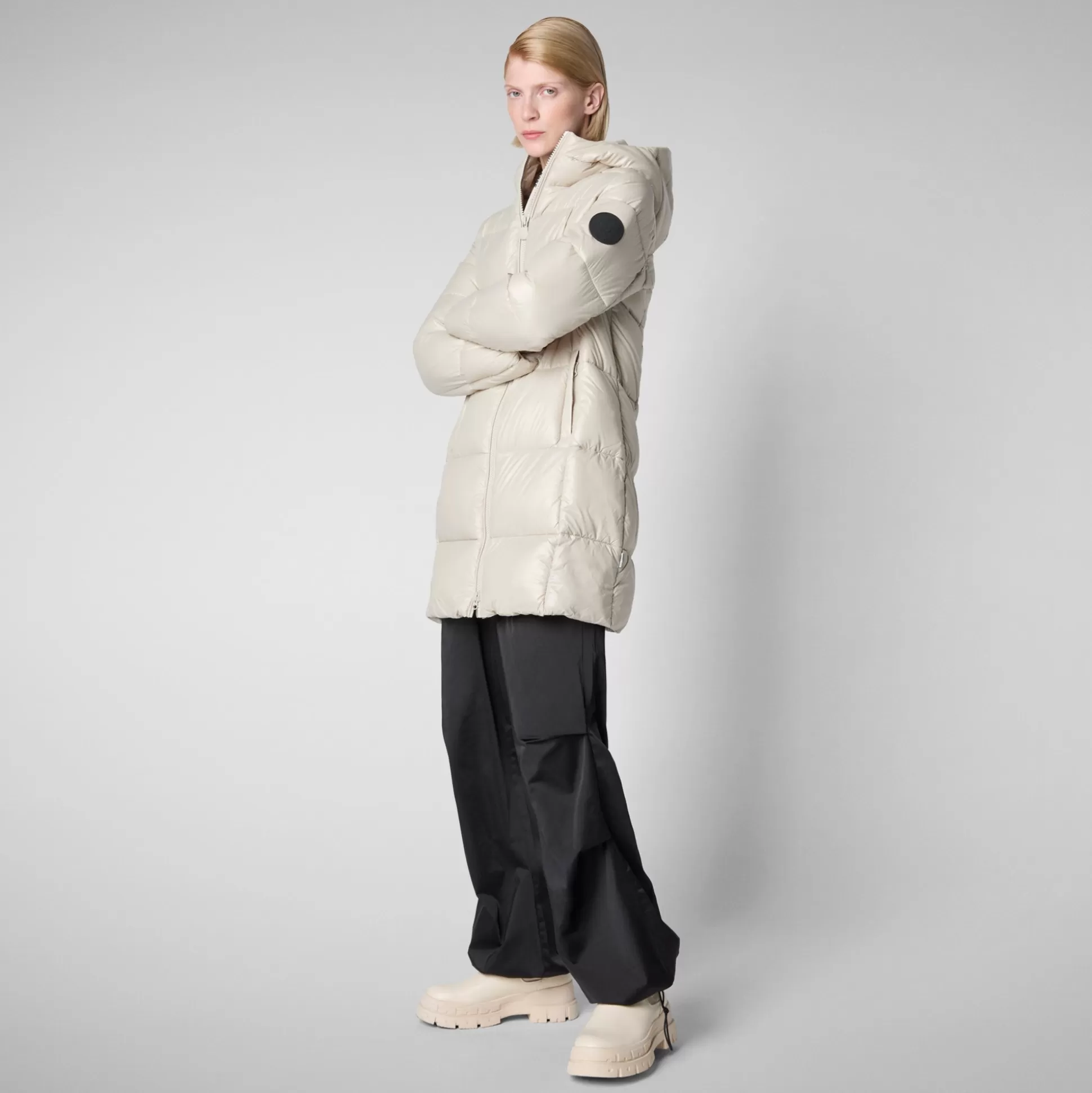 Save The Duck Women's Ines Hooded Puffer Coat In -Women Animal Free Puffers