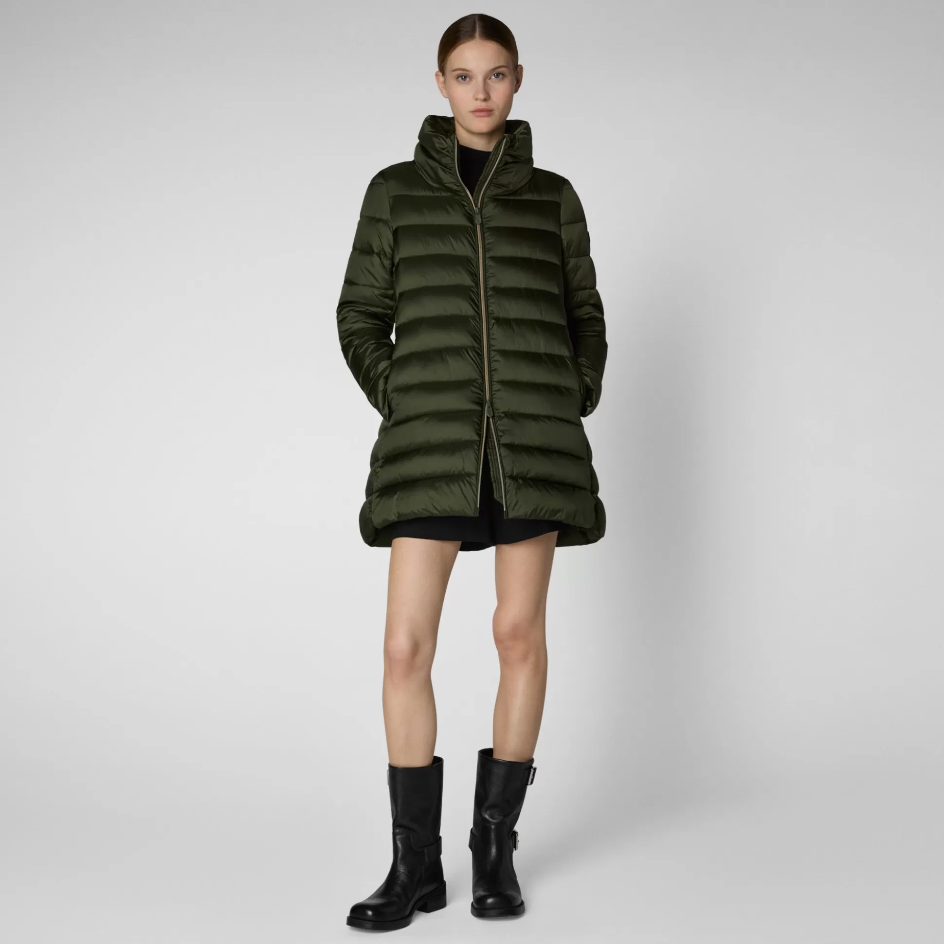 Save The Duck Women's Lydia Hooded Puffer Coat In -Women Animal Free Puffers